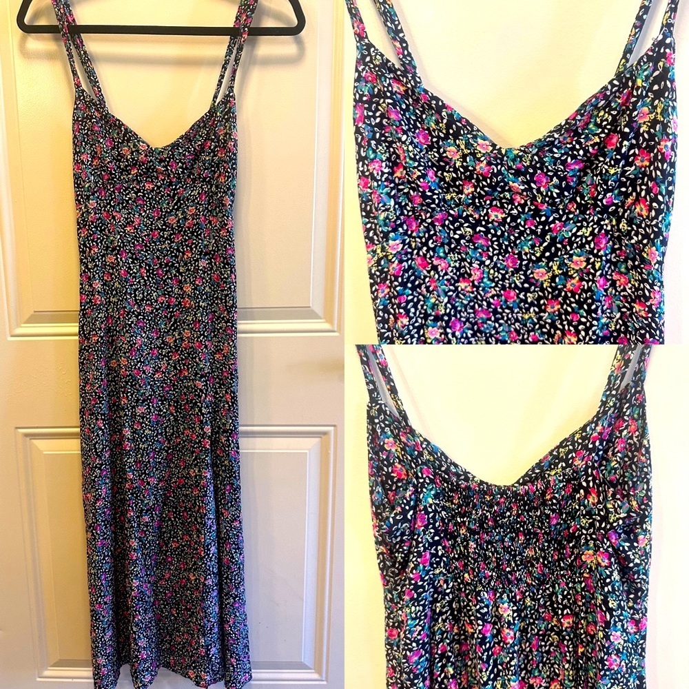 5/$25 zara floral side split lightweight strap dress, size S